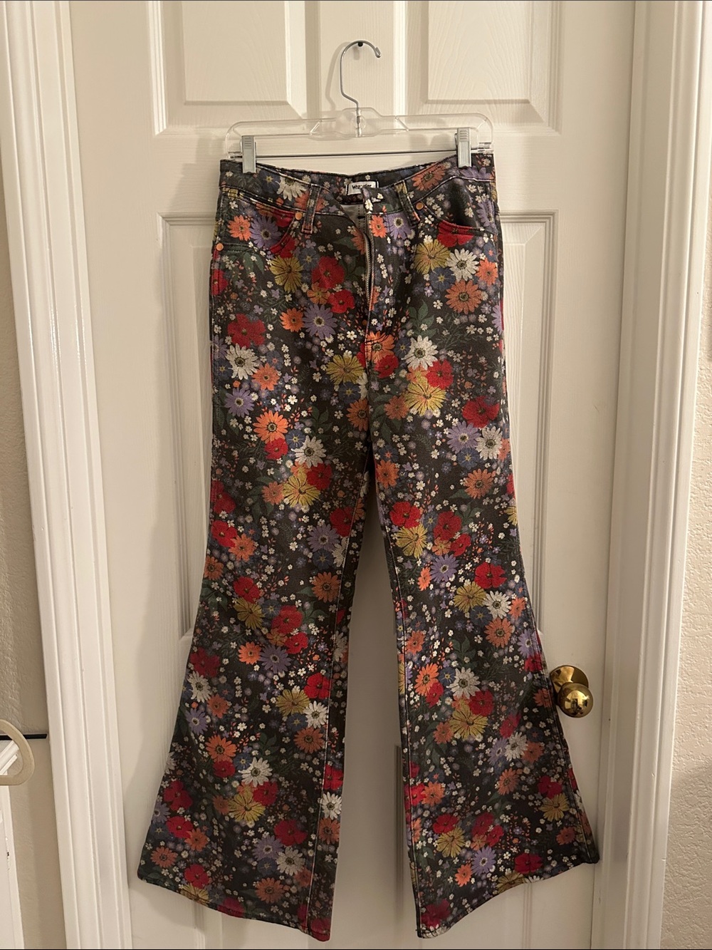 Wrangler Floral Wide Leg Pants - Black Multi